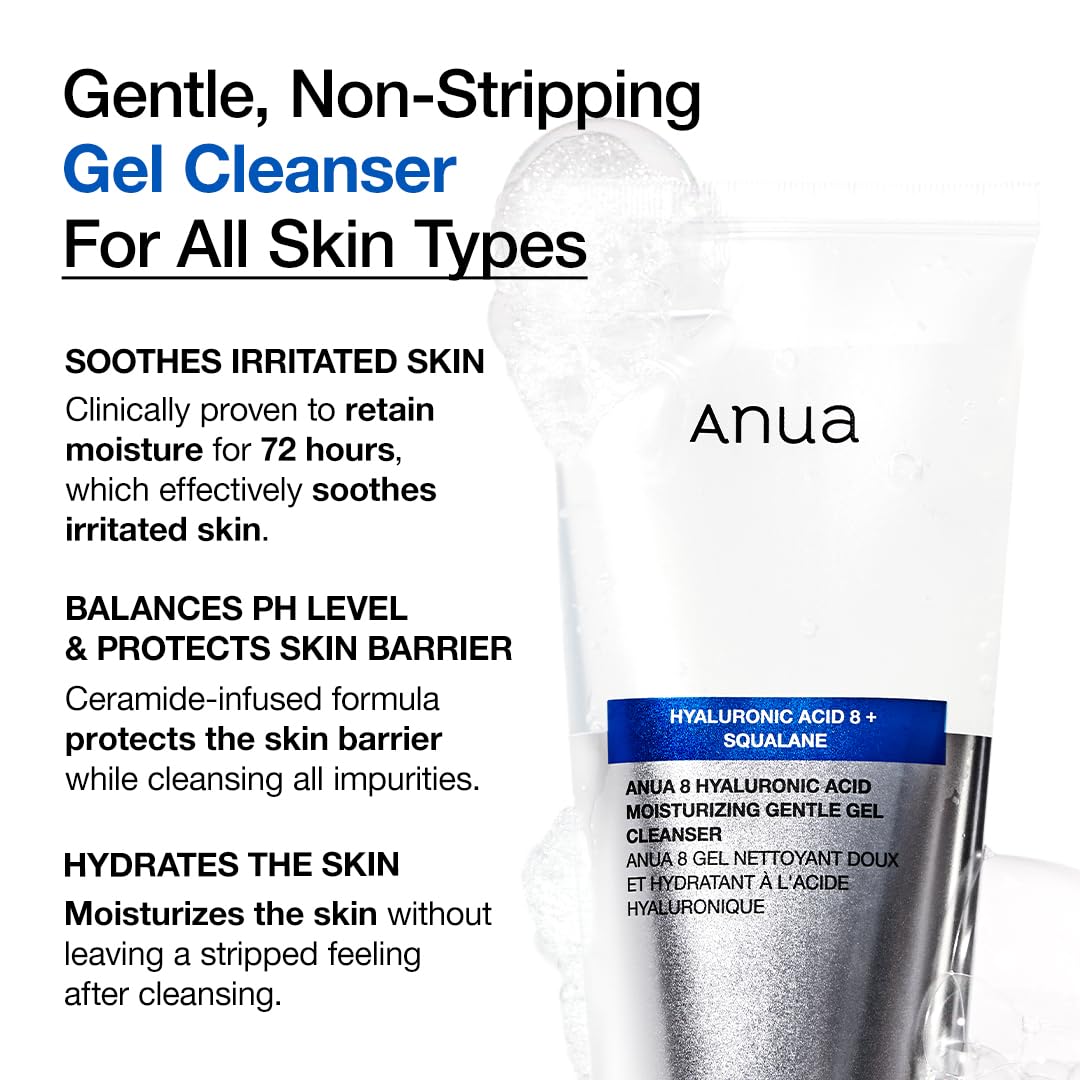 Anua - 8 Hyaluronic Acid Moisturizign Gentle Gel Cleanser [150ml] - koiyu
