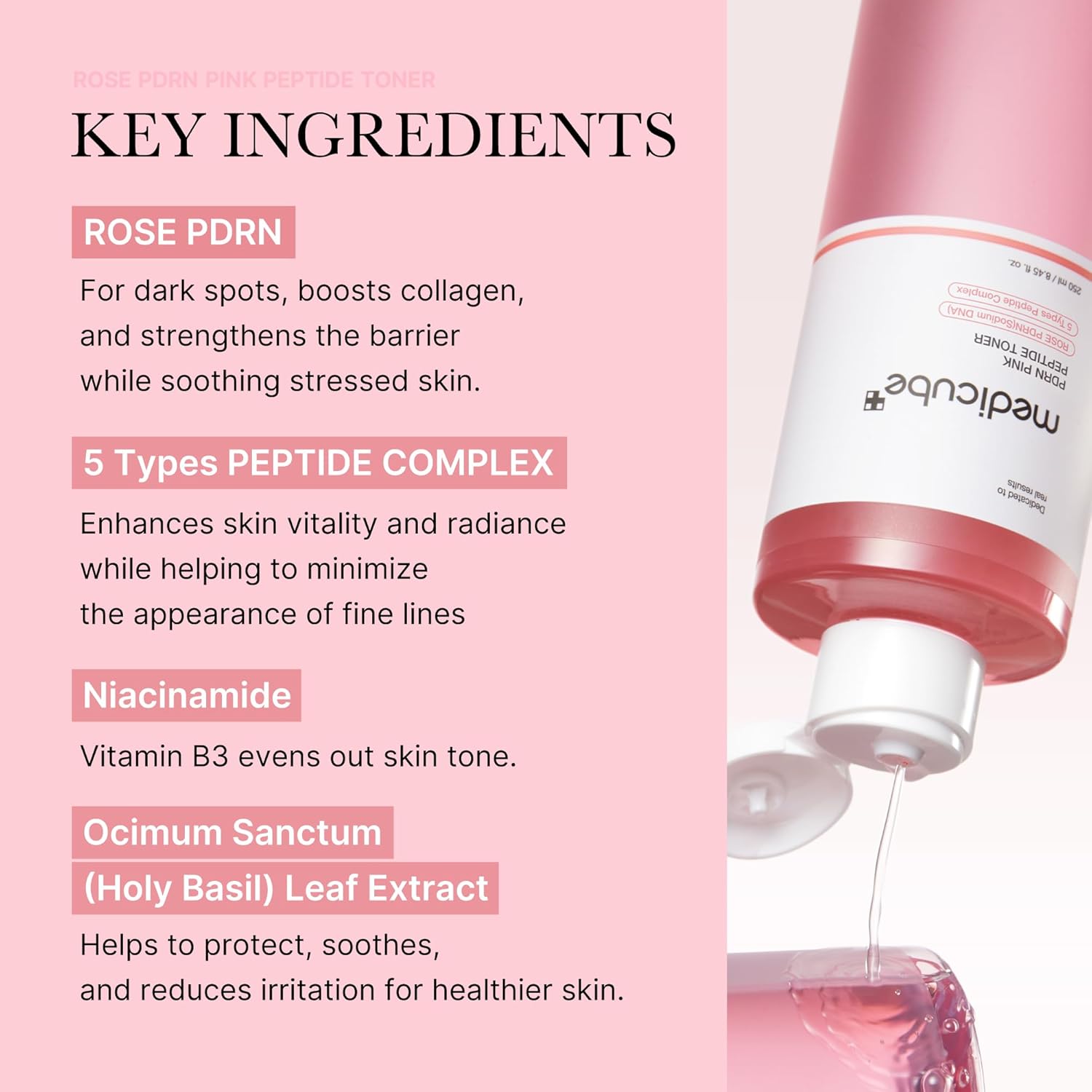 Medicube - PDRN Pink Cica Soothing Toner [250ml] - koiyu