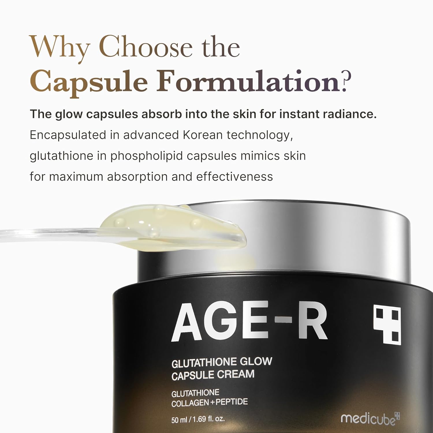 Medicube - Age-R Glutathione Glow Capsule Cream [50ml] - koiyu