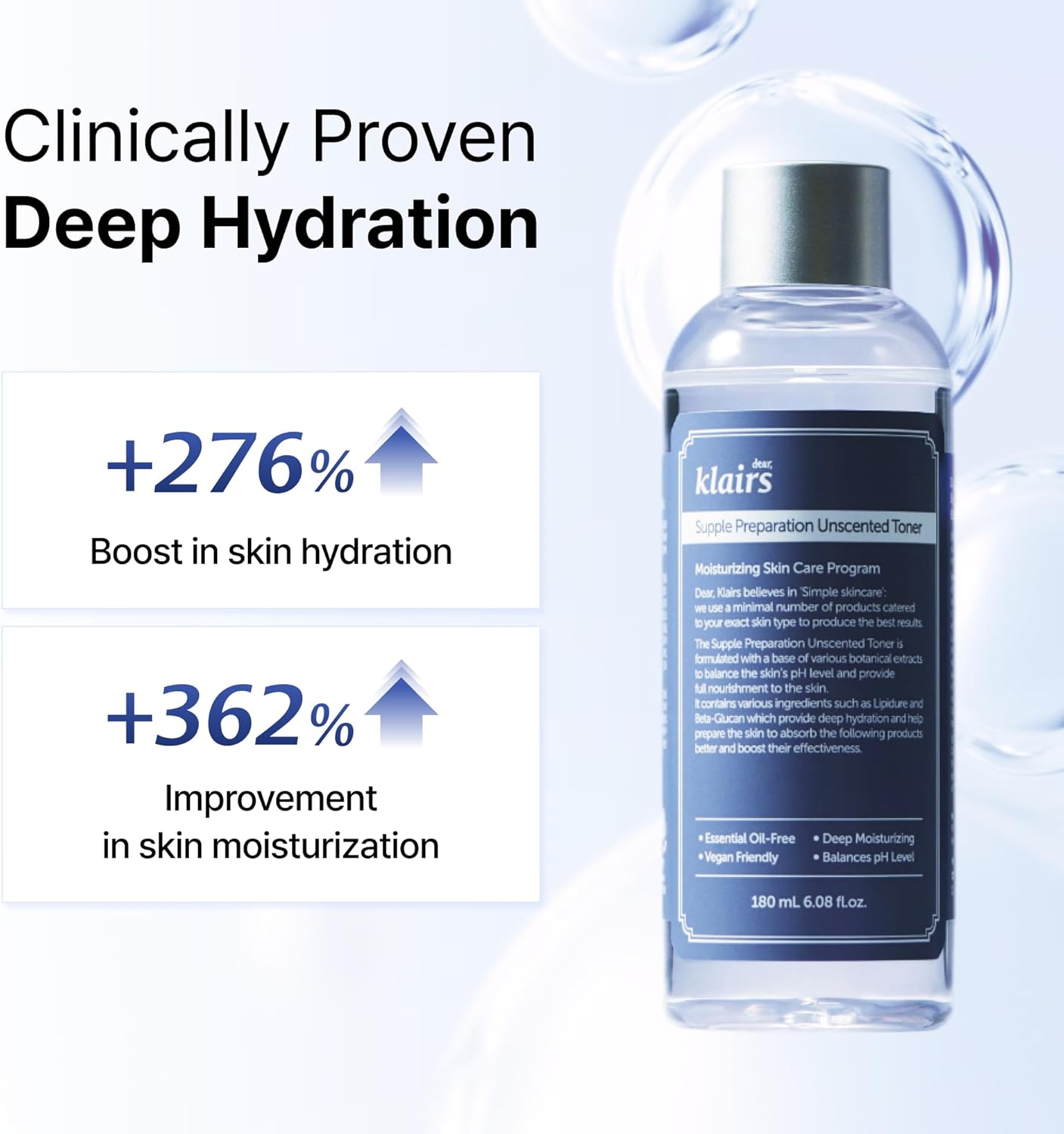 Klairs - Supple Preparation Facial Toner Unscented [180ml] - koiyu
