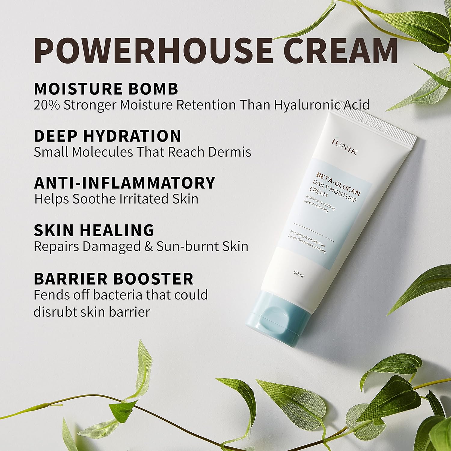 Iunik - Beta glucan daily moisture cream - koiyu