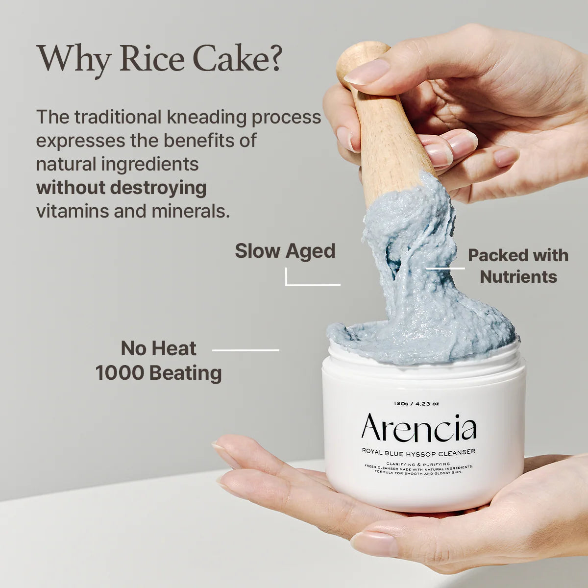 Arencia - Fresh Blue Hyssop Rice Mochi Cleanser [120g] - koiyu